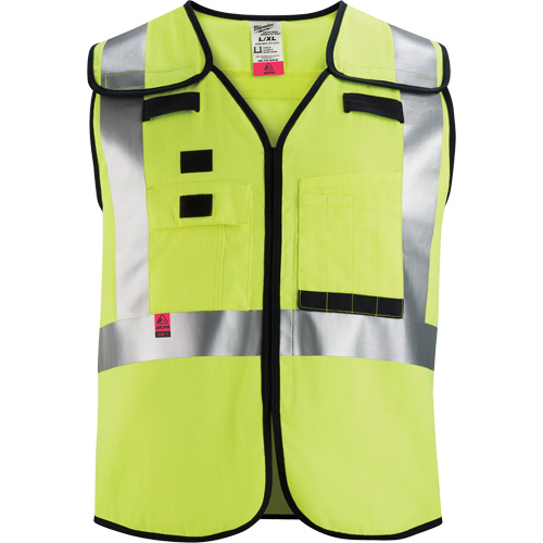 Gilet de s&eacute;curit&eacute; &agrave; maille d&eacute;tachable, Noir/Jaune lime haute visibilit&eacute;, Moyen/Petit M & M Nord Ouest Inc