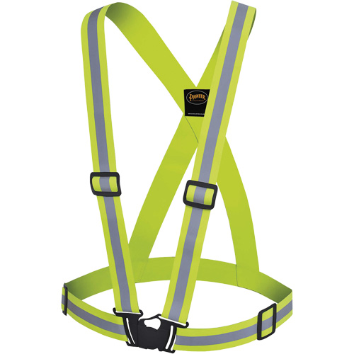5497 Bretelles de s&eacute;curit&eacute;, Jaune lime haute visibilit&eacute;, Couleur r&eacute;fl&eacute;chissante Argent, Taille unique M & M Nord Ouest Inc