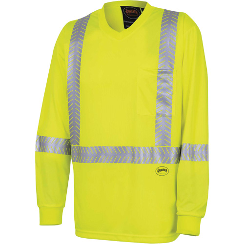 6905A Ultra-Cool Ultra-Breathable Long-Sleeved Safety Shirt, X-Small, High Visibility Lime-Yellow M & M Nord Ouest Inc