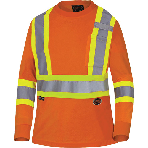 6968 Bird's-Eye Women's Safety T-Shirt, Polyester, X-Small, High Visibility Orange M & M Nord Ouest Inc