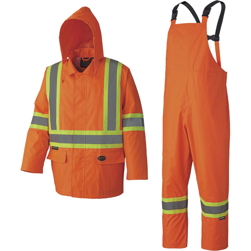 5608 210D Waterproof Rain Suit, Polyester/PVC, Small, High Visibility Orange M & M Nord Ouest Inc
