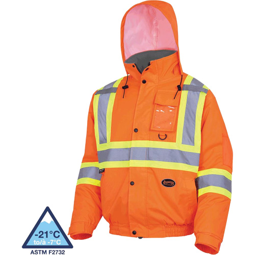 5032 Waterproof Winter Quilted Safety Bomber Jacket, Polyester, High Visibility Orange, Small M & M Nord Ouest Inc