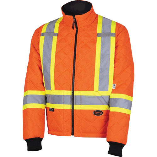 5015A Manteau matelass&eacute; pour cong&eacute;lateur, Polyester, Orange haute visibilit&eacute;, T-petit M & M Nord Ouest Inc