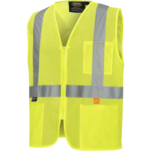 6944 FR Safety Vest, High Visibility Lime-Yellow, Small, Polyester M & M Nord Ouest Inc