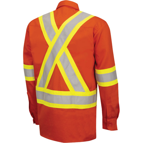 7743 Chemise de s&eacute;curit&eacute; ignifug&eacute;e FR-Tech, Petit, Orange haute visibilit&eacute; M & M Nord Ouest Inc