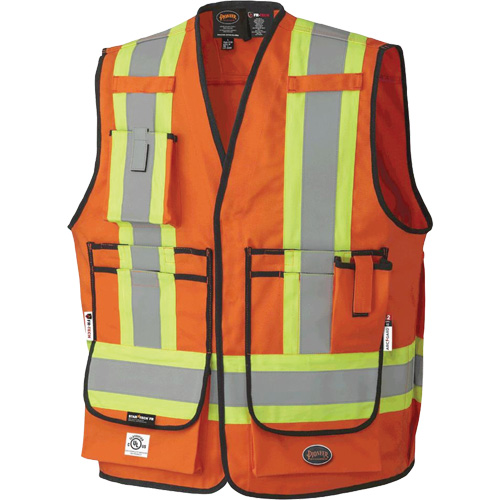 7732 Veste d'arpenteur ignifuge et r&eacute;sistant aux arcs &eacute;lectriques FR-Tech, Petit, Orange haute visibilit&eacute;, 9,7 cal/cm² M & M Nord Ouest Inc