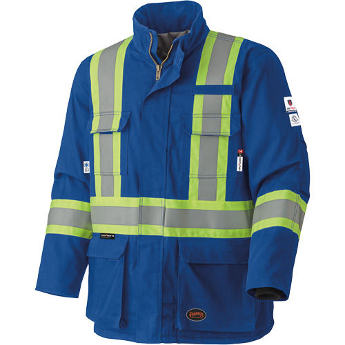 5523 Manteau de s&eacute;curit&eacute; ignifuge, Petit, Bleu royal, 58 cal/cm² M & M Nord Ouest Inc
