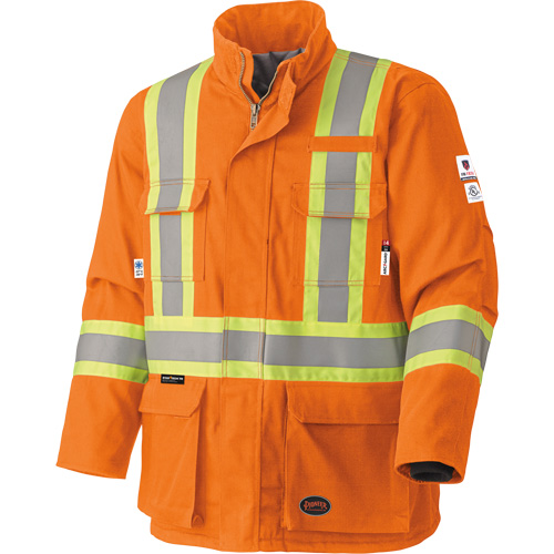 5533 Manteau de s&eacute;curit&eacute; ignifuge, Petit, Orange haute visibilit&eacute;, 58 cal/cm² M & M Nord Ouest Inc