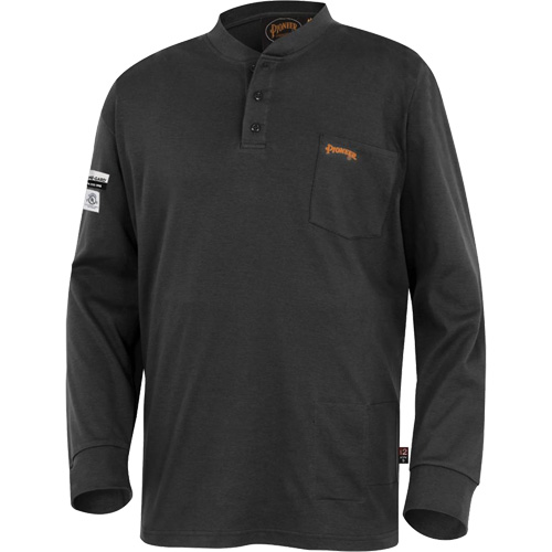 332 Chandail Henley en tricot interlock ignifuge, Petit, Noir M & M Nord Ouest Inc