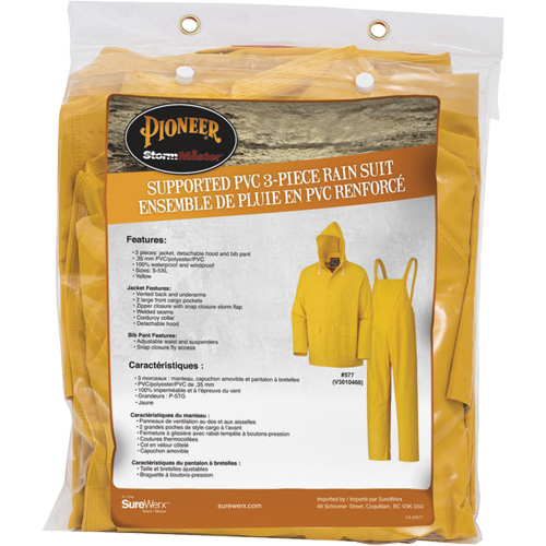 577 V&ecirc;tements imperm&eacute;ables 3 morceaux, Polyester/PVC, 6T-Grand, Jaune M & M Nord Ouest Inc