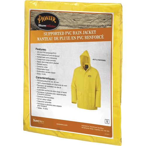 577J Veste imperm&eacute;able, Polyester/PVC, Petit, Jaune M & M Nord Ouest Inc