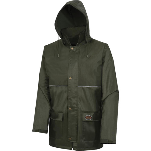 D8120J Manteau &agrave; capuchon ind&eacute;chirable Nailhead pour planteur d'arbres, Polyester/PVC, T-petit, Vert M & M Nord Ouest Inc