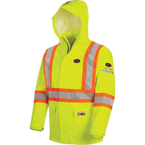 5881 FR/Arc-Rated Waterproof Rain Jacket, X-Small, High Visibility Yellow, 10 cal/cm² M & M Nord Ouest Inc
