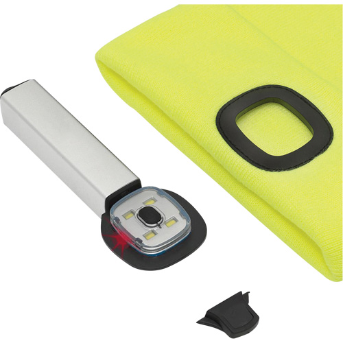 5676 Knit Toque with LED Headlight, Fleece Lining, One Size, High Visibility Yellow M & M Nord Ouest Inc