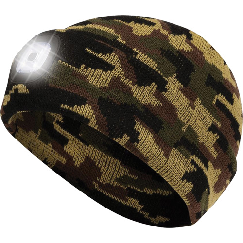 5677 Knit Toque with LED Headlight, Fleece Lining, One Size, Camo M & M Nord Ouest Inc