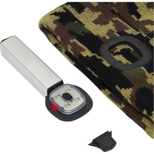 5677 Knit Toque with LED Headlight, Fleece Lining, One Size, Camo M & M Nord Ouest Inc