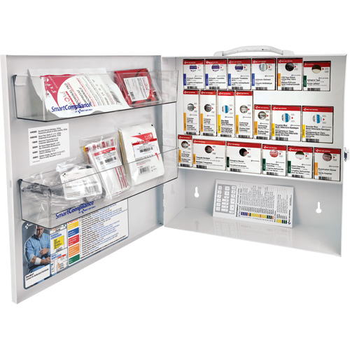 Armoire pour premiers soins SmartCompliance, R&eacute;pond &agrave; la norme CSA Z1220-17 type 2 environnements &agrave; faible risque, Petit (2-25 travailleurs) M & M Nord Ouest Inc
