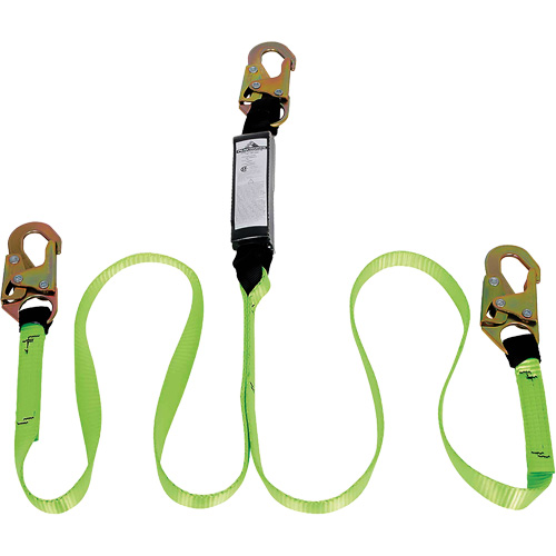 SA-54000-4 Shock Absorbing Lanyard, 4', Snap Hook Center, Snap Hook Leg Ends, Polyester M & M Nord Ouest Inc