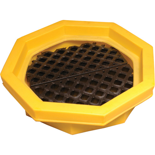 Ultra-Drum Tray&reg; with Grating, 32" L x 32" W x 8.1" H, 21.1 US gal. Spill Capacity M & M Nord Ouest Inc