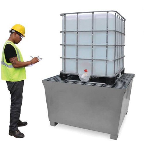 Ultra-IBC Spill Pallet en acier, Capacit&eacute; de d&eacute;versement 370 gal. US, 57,6" x 34,7" x 56,9" M & M Nord Ouest Inc