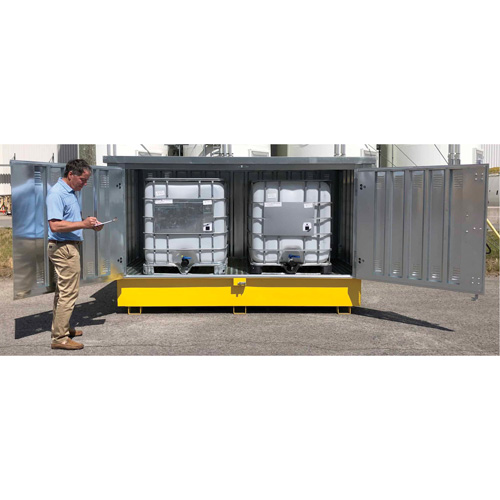 Ultra-Twin IBC en acier avec couvercle rigide, 123,4" lo x 73,4" la x 66,4" h, Capacit&eacute; de charge 12250 lb M & M Nord Ouest Inc