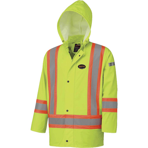 5894 Veste imperm&eacute;able r&eacute;sistant &agrave; la flamme, 2T-Grand, Jaune lime haute visibilit&eacute; M & M Nord Ouest Inc