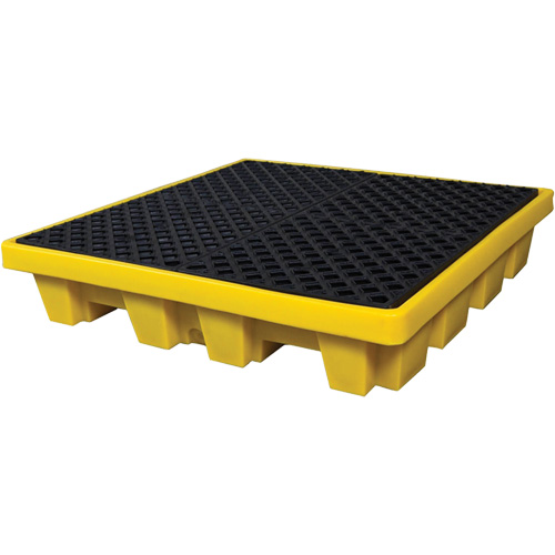 Ultra-Spill Pallet emboitable, 4 barils, Capacit&eacute; de d&eacute;versement 66 gal. US, 51" x 51" x 10" M & M Nord Ouest Inc