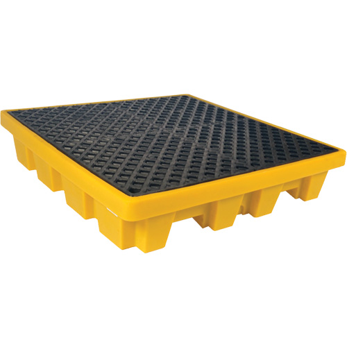Ultra-Spill Pallet emboitable, 4 barils, Capacit&eacute; de d&eacute;versement 66 gal. US, 51" x 51" x 10" M & M Nord Ouest Inc