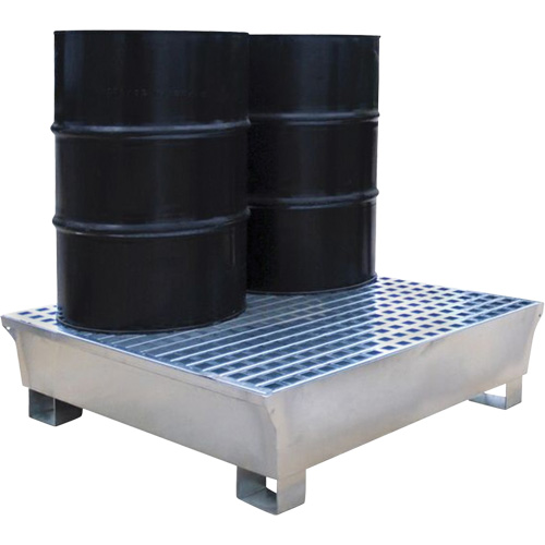 Ultra-Spill Pallet en acier, 2 barils, Capacit&eacute; de d&eacute;versement 68 gal. US, 47,2" x 31,4" x 17,4" M & M Nord Ouest Inc
