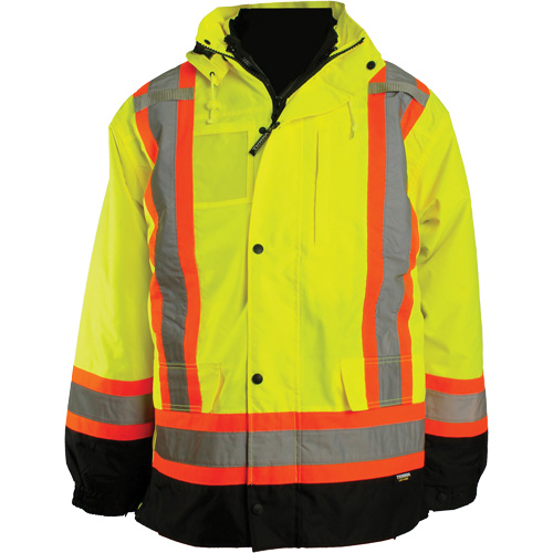 Veste 7 en 1, Polyester, Orange haute visibilit&eacute;, Petit M & M Nord Ouest Inc