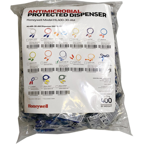 Recharge de bouchons doreille SDT-30 pour le distributeur HL400, Vrac - Sac en poly, Avec cordon M & M Nord Ouest Inc