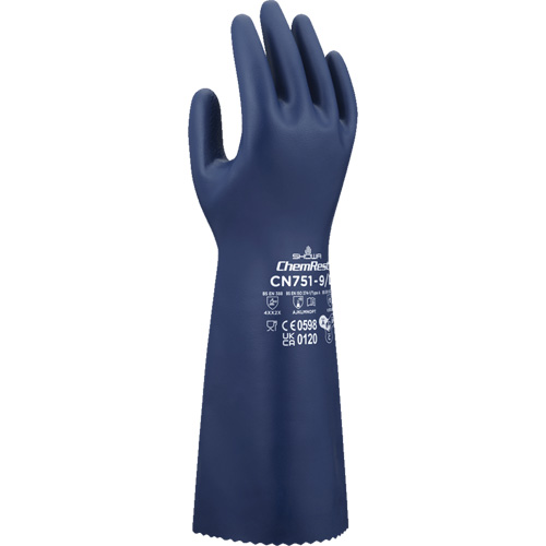 CN751 Chemical-Resistant Gloves, Size Small/7, 15" L, Nitrile, 18-mil M & M Nord Ouest Inc