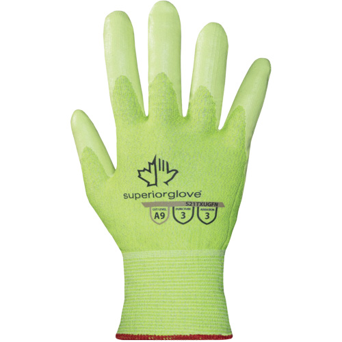 Gants haute visibilit&eacute; r&eacute;sistants &agrave; la coupe S21TXUGFN, Taille 5/2T-petit, Calibre 21, Rev&ecirc;tement Nitrile, Enveloppe en TenActiv, ASTM ANSI niveau A9 M & M Nord Ouest Inc