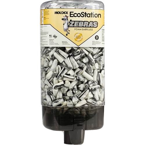 Distributeur de bouchons d'oreilles EcoStation avec des bouchons d'oreilles Zebras M & M Nord Ouest Inc