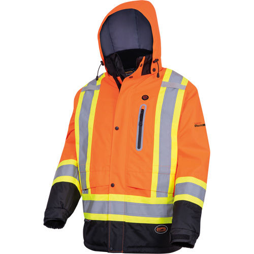 5407 Waterproof Insulated Heated Safety Jacket, Men's, Small, High-Visibility Orange M & M Nord Ouest Inc