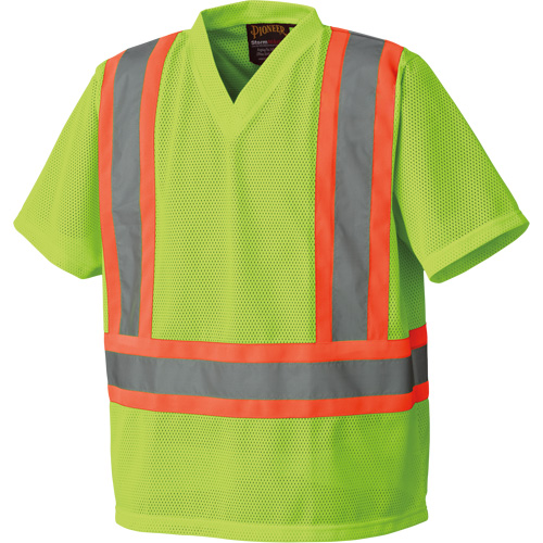 5993P T-shirt de s&eacute;curit&eacute; en maille, Polyester, Petit, Jaune lime haute visibilit&eacute; M & M Nord Ouest Inc
