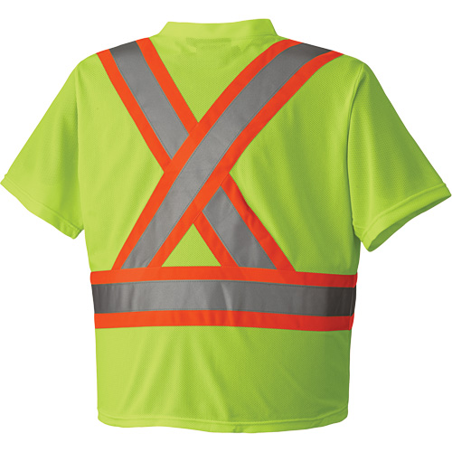 6989 Chandail pour la circulation en micromaille, T-petit, Jaune lime haute visibilit&eacute; M & M Nord Ouest Inc