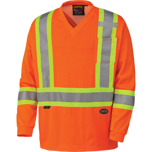 6984 Traffic Micro Mesh Long-Sleeved Safety Shirt, Small, High Visibility Orange M & M Nord Ouest Inc