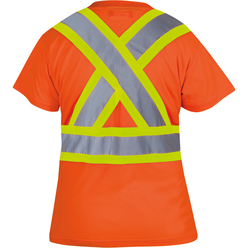6948 Women's Bird's-Eye Safety T-Shirt, Polyester, X-Small, High Visibility Orange M & M Nord Ouest Inc
