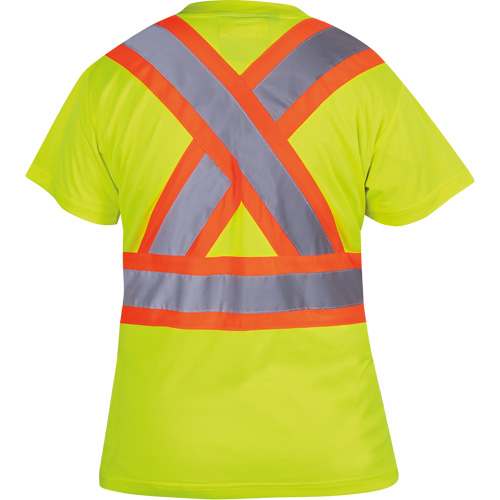 6949 Women's Bird's-Eye Safety T-Shirt, Polyester, X-Small, High Visibility Lime-Yellow M & M Nord Ouest Inc