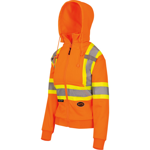6924W Women's Fleece Hoodie with Zipper, Polyester, X-Small, High Visibility Orange M & M Nord Ouest Inc