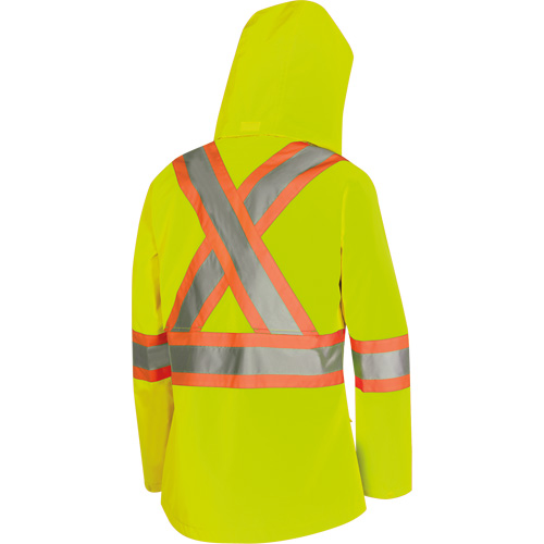 5628W The Rock Women's 300D  Quilted Safety Parka, Polyester/Polyurethane, High Visibility Lime-Yellow, X-Small M & M Nord Ouest Inc