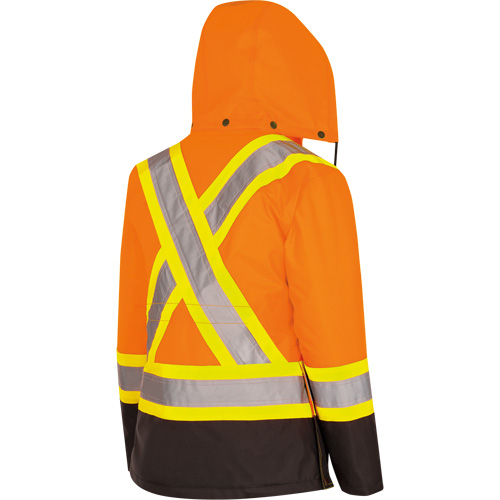 5020BBW Women's  7-in-1 Waterproof Jacket with Hood, Polyester/Polyurethane, High Visibility Orange, X-Small M & M Nord Ouest Inc