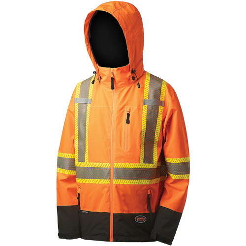 5220 Softshell Waterproof Premium  Safety Jacket, Polyester, High Visibility Orange, 2X-Large M & M Nord Ouest Inc