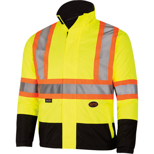 5771 Waterproof Reversible Safety Jacket, Polyester/Polyurethane, High Visibility Lime-Yellow, Small M & M Nord Ouest Inc