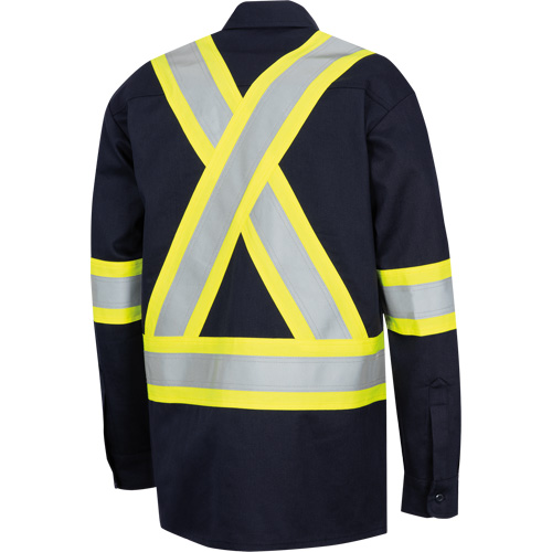 7742SF FR-TECH&reg; High-Visibility 88/12 Arc-Rated Safety Shirt, Small, Navy Blue M & M Nord Ouest Inc
