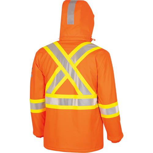 5884 Manteau imperm&eacute;able ignifuge et r&eacute;sistant aux arcs &eacute;lectriques avec capuchon Flash-Gard, Petit, Orange haute visibilit&eacute;, 51 cal/cm² M & M Nord Ouest Inc