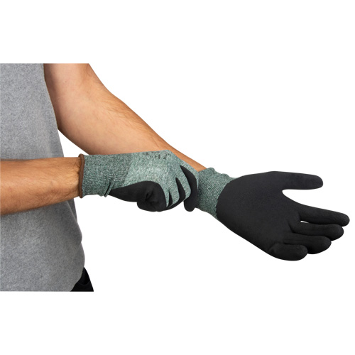 Gants &eacute;cologiques enduits &agrave; prise cr&ecirc;p&eacute;e, 7, R&ecirc;vetement Mousse de latex, Calibre 15, Enveloppe en Nylon/rPET M & M Nord Ouest Inc