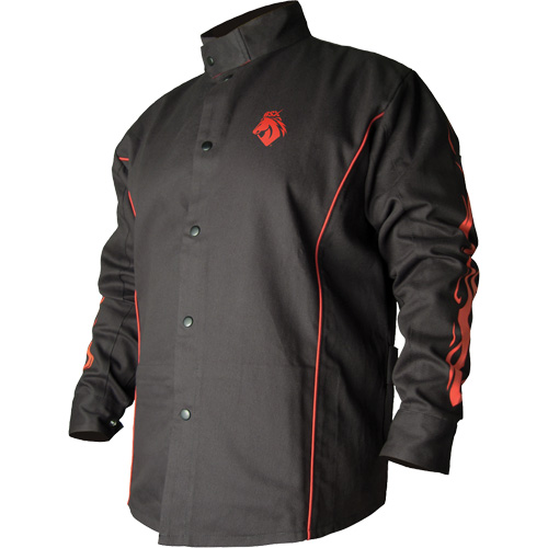 Veste de soudage BSX ignifuge profil&eacute;, Coton, T-Grand, Noir M & M Nord Ouest Inc