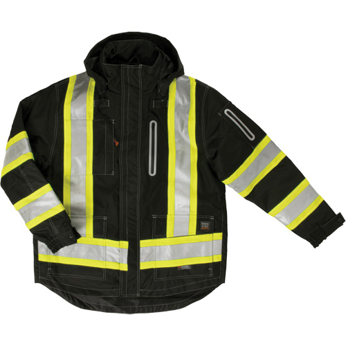 Manteau de s&eacute;curit&eacute; 4-en-1 en tissu ind&eacute;chirable, Polyester, Noir, T-petit M & M Nord Ouest Inc